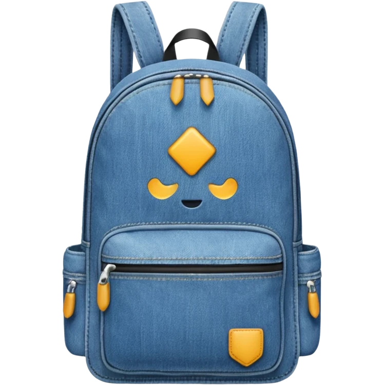 blue denim backpack 

 emoji