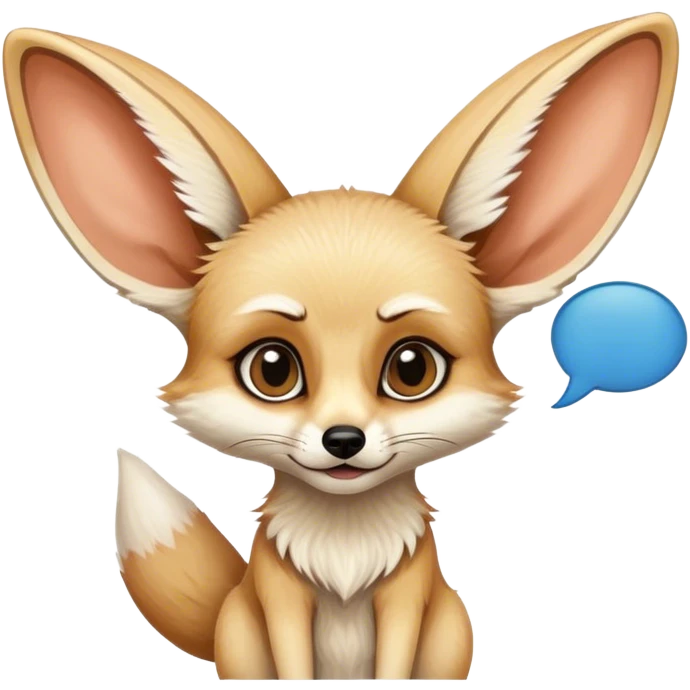 confused fennec with a speech bubble  emoji