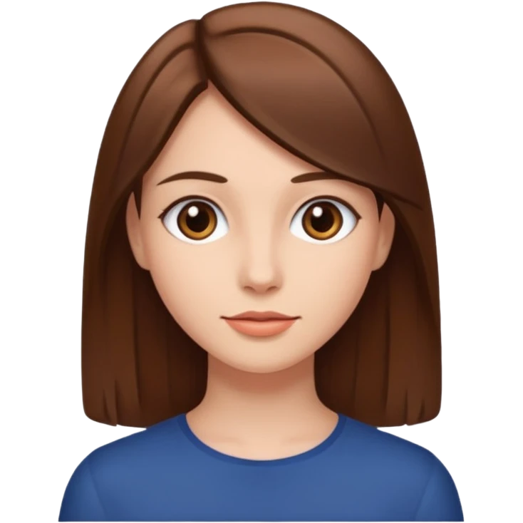 femme cheveux lisses bruns emoji