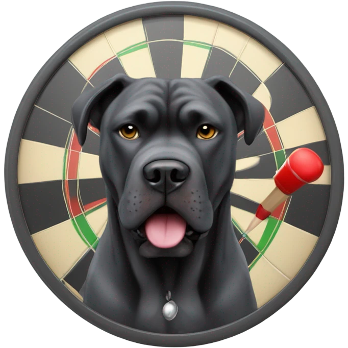 Cane corso dog play darts emoji