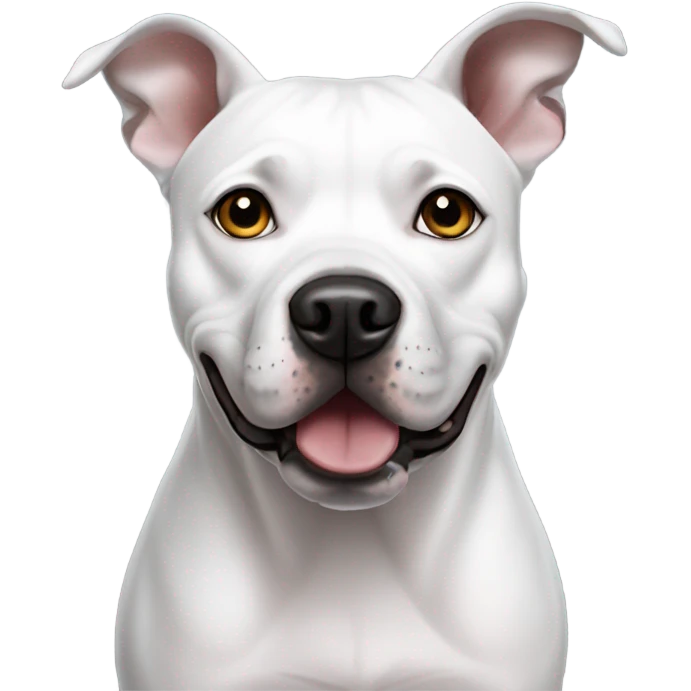 White staffy gray eyes spot dark ears emoji
