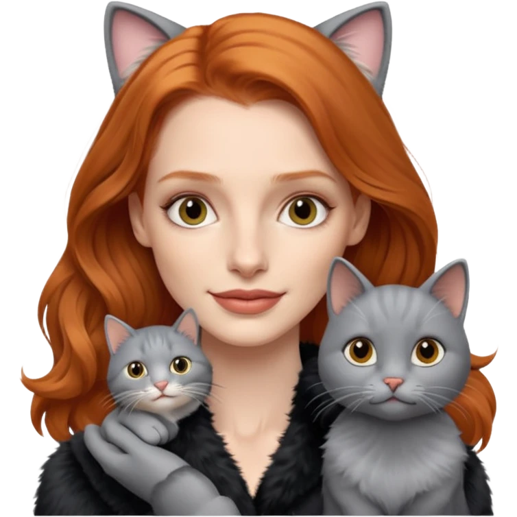 Jessica Chastain, with cute cat emoji