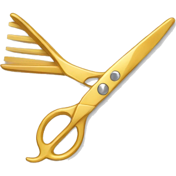 gold hair shear emoji