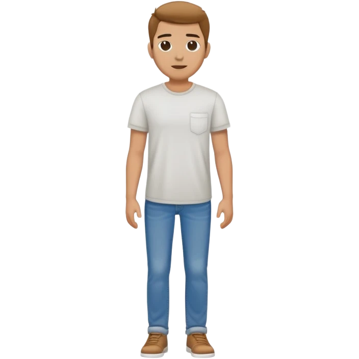 Full body person dressed in casual style, jeans and t-shirt emoji