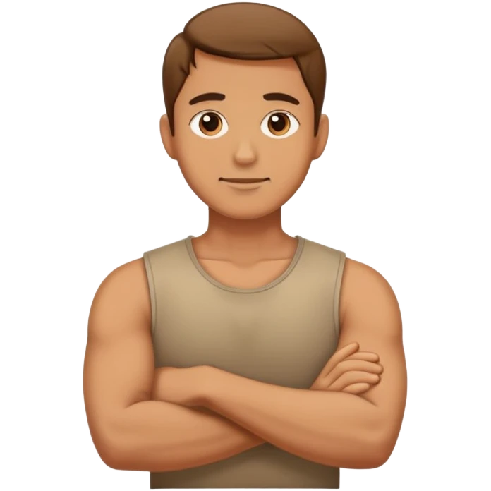Man With arms crossed around his neck emoji