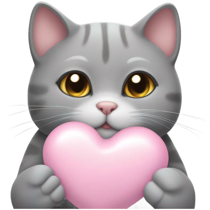 pusheen light pink heart emoji