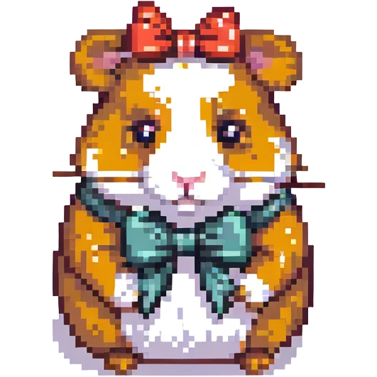 sad hamster with a bow emoji