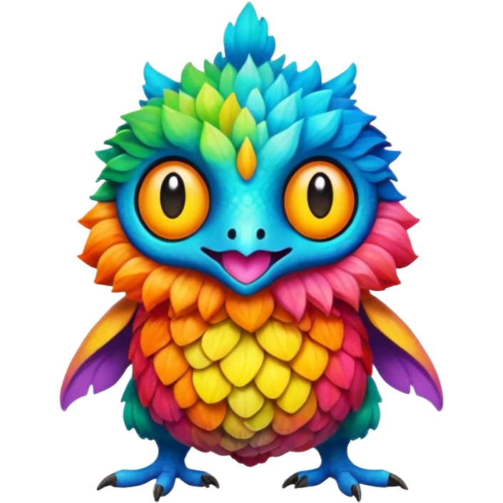 Colorful painted Fakémon-creature emoji