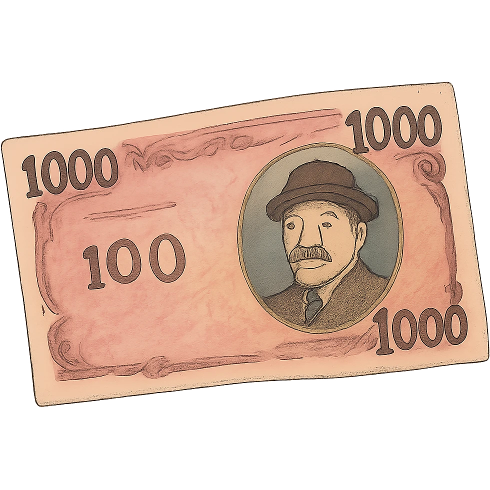 ghibli style pink cash emoji