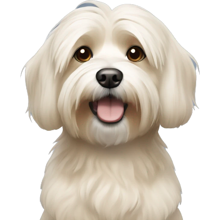 Short hair, beige Havanese dog emoji