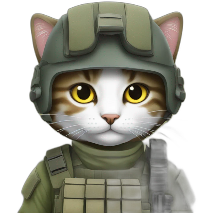 Cat with tactical gear emoji