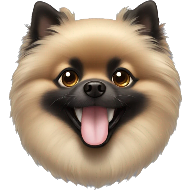 Black Pomeranian smiling emoji