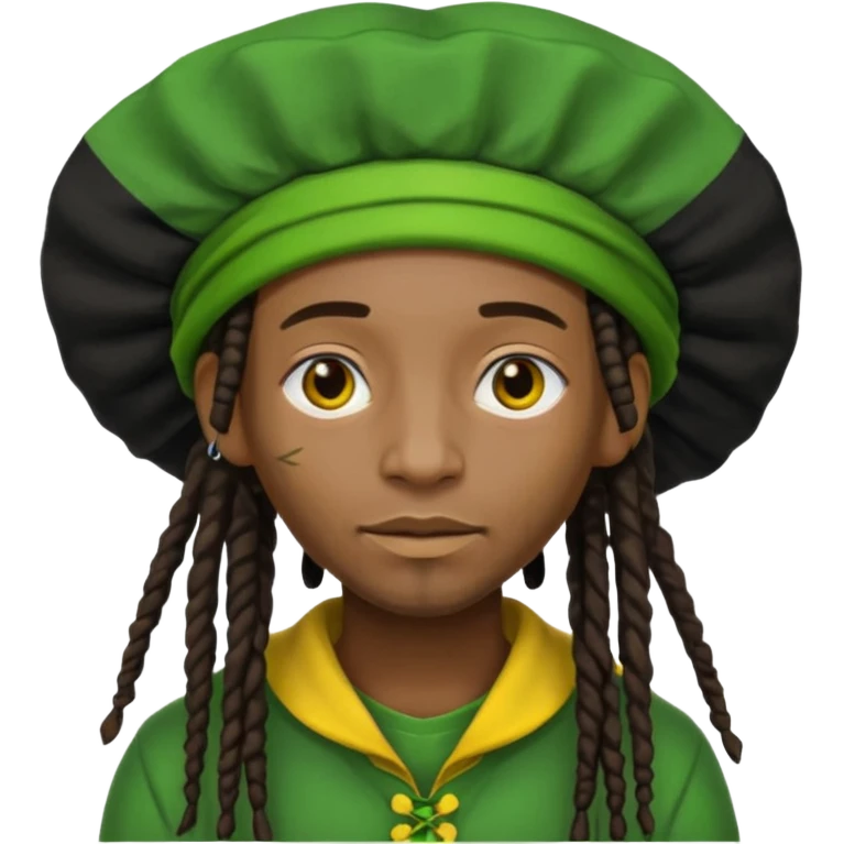 Jamaican dreads with a Jamaican bonnet no person just the hair emoji