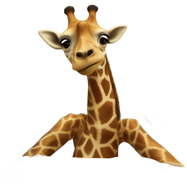 giraffe standing in the ocean befriending a half-bear-half-fish hybrid taking at the dinner table made out of a seashell. There is a teddy bear surfing in the background with a crab that likes money emoji