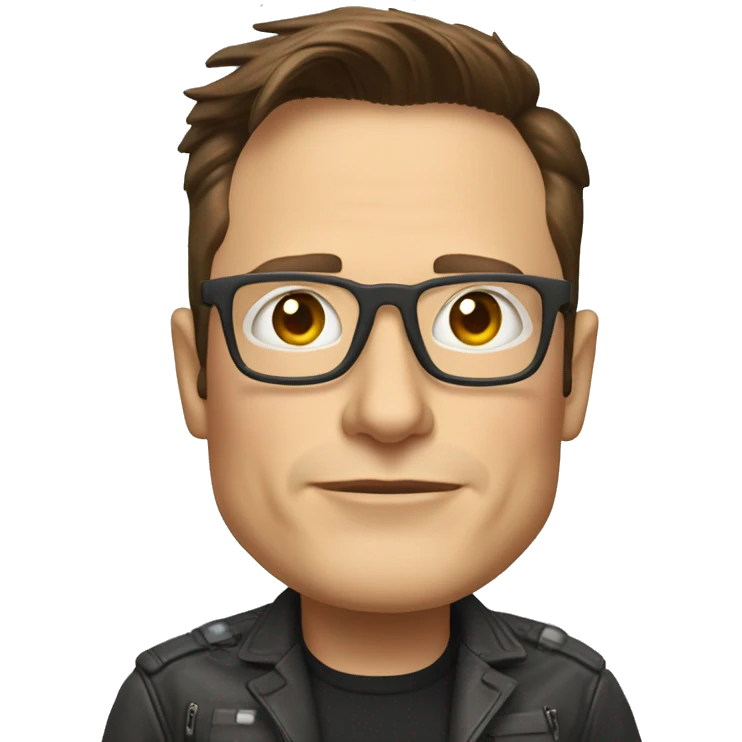 elon musk wit rocket glasses emoji