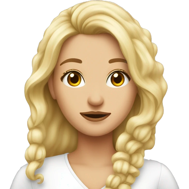 Frau, ganzkörper, rote Augen, blonde lockige lange Haare  emoji