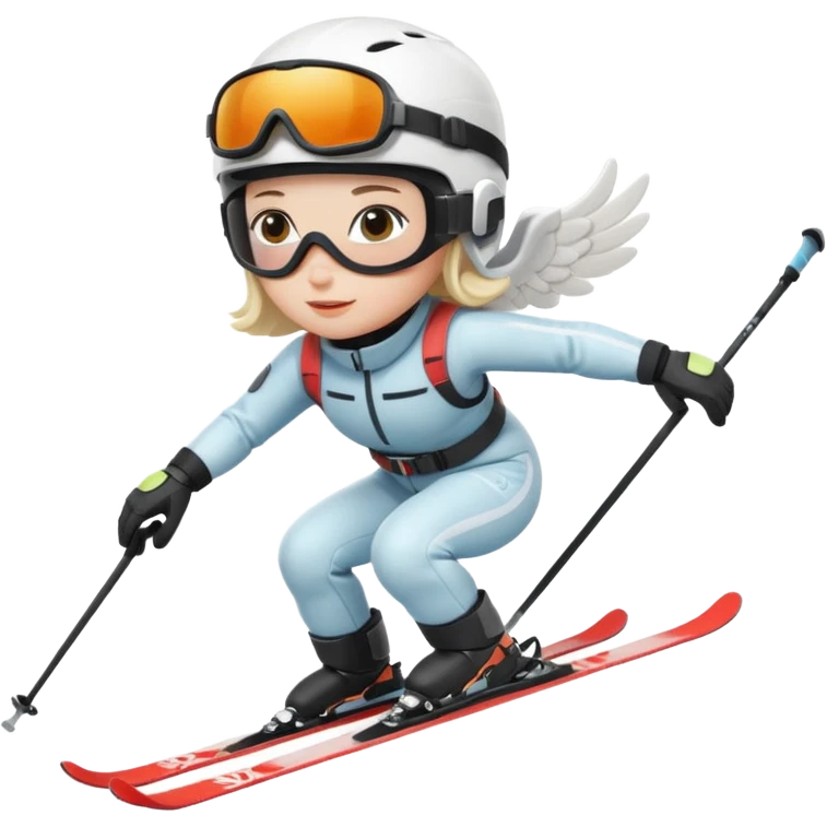 An angel on skis going down a hill emoji