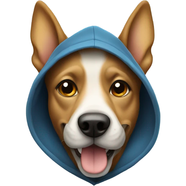 dog wearing a hoodie drinking a beer emoji