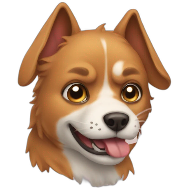 A dog ate a cat emoji