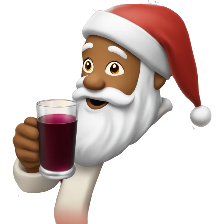 Santa drinking mulled wine emoji