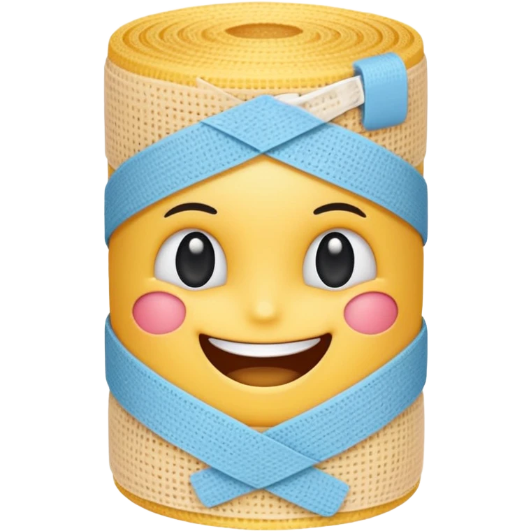 cartoon bandage with a smiling face cheerful emoji style emoji
