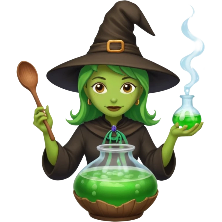 green witch cooking potion emoji