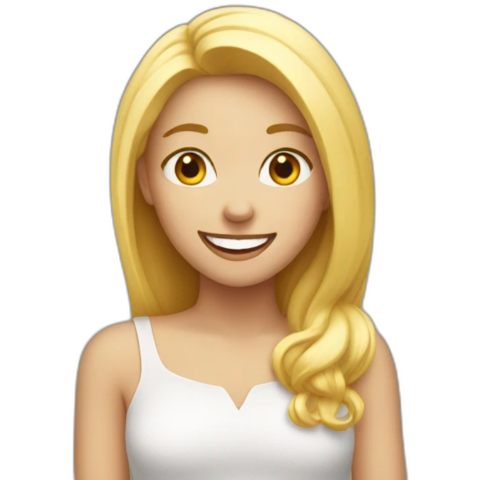 blond happy with a red heart emoji