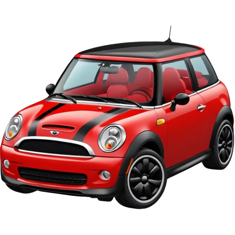Mini Cooper rot mit schwarzen Streifen emoji