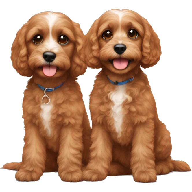 Brother and sister cavapoo emoji