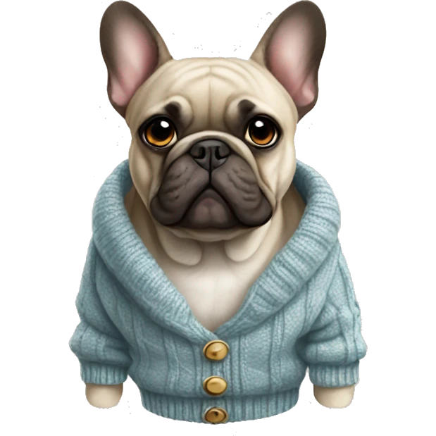 French bulldog in sweater emoji