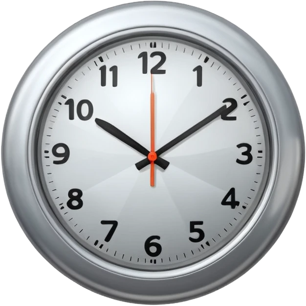 Create a round silver clock now. The time is 17:30 emoji