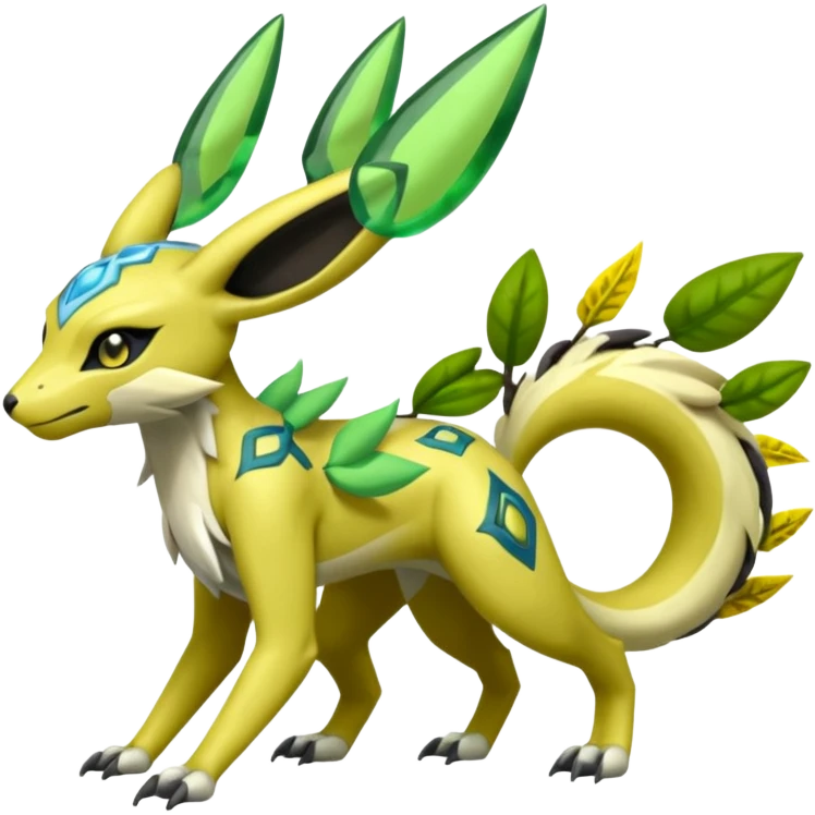  Exotic Planty Meloetta-Zygarde-Zeraora-Renamon-Protogen-Palkia-hybrid-fusion-Fakémon-creature, full body emoji