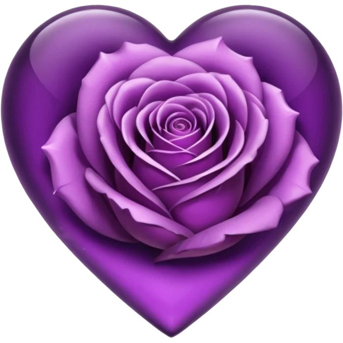 Purple amethyst heart rose emoji