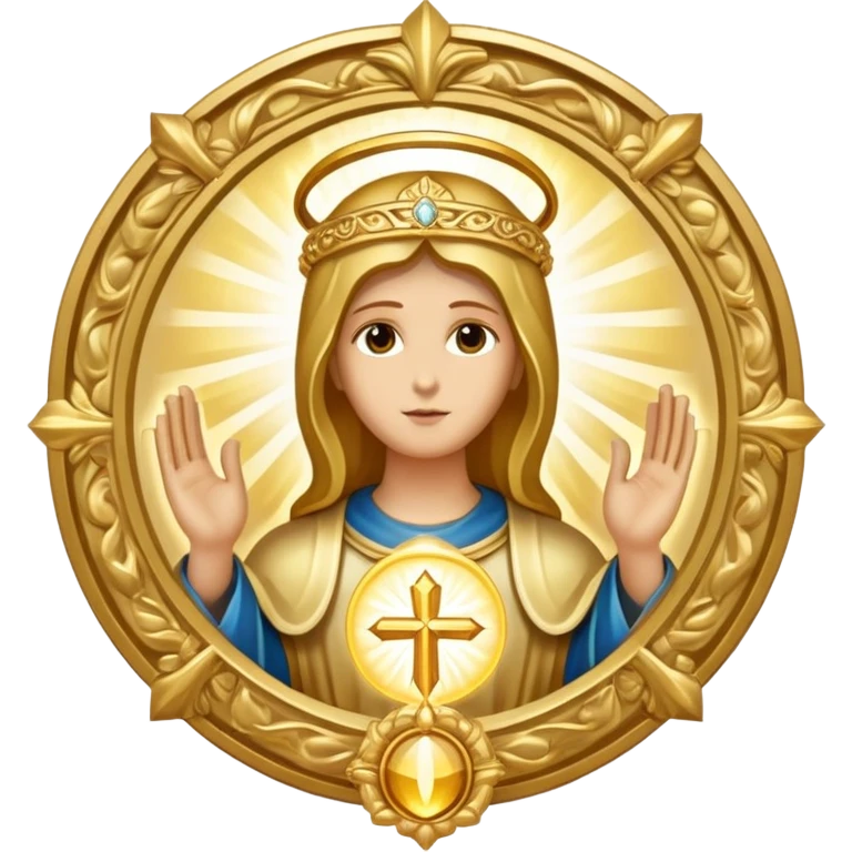 holy saint emblem with halo and divine light emoji