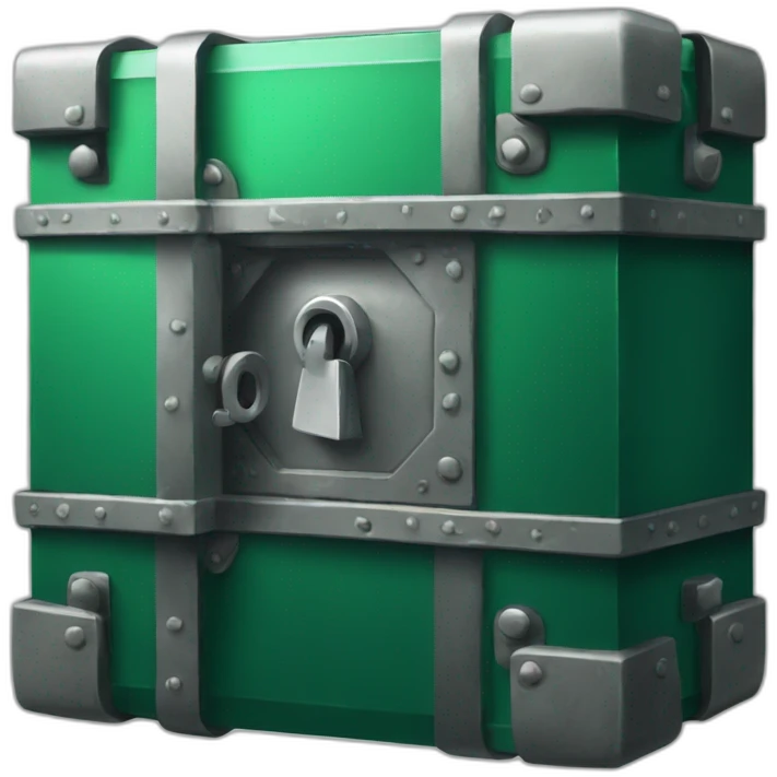 open safe in the middle of the emerald emoji