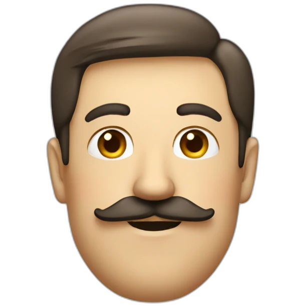 Homme avec une moustache carré en dessous du nez emoji