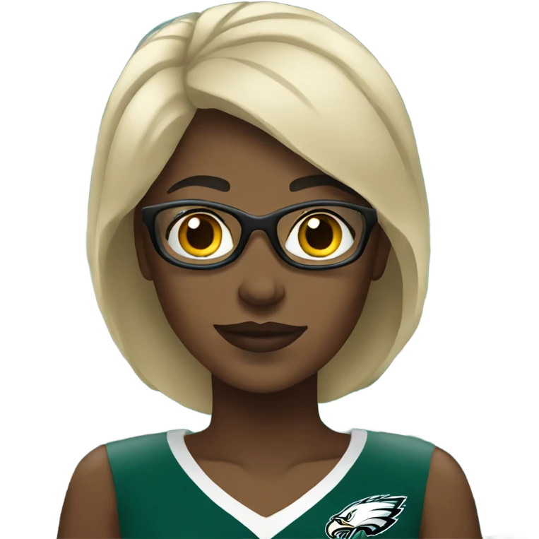  BLACK FEMALE SENIOR EAGLES FAN emoji