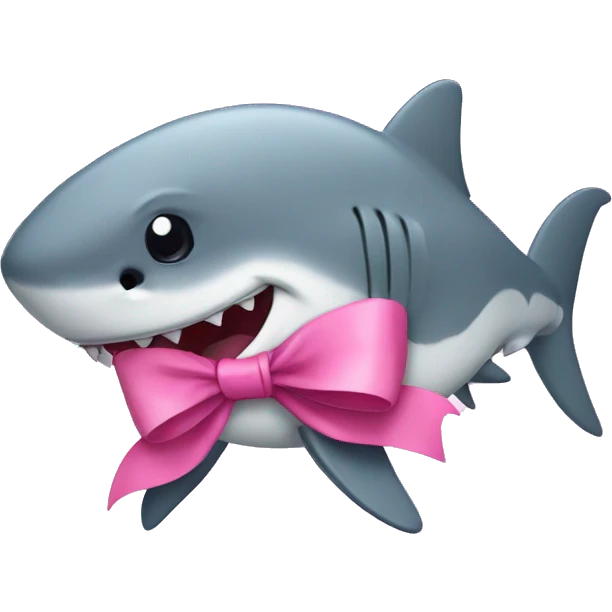 cute shark with a pink bow emoji