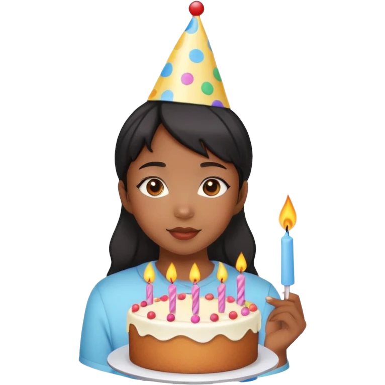 Black Asian girl, 17 years old birthday emoji