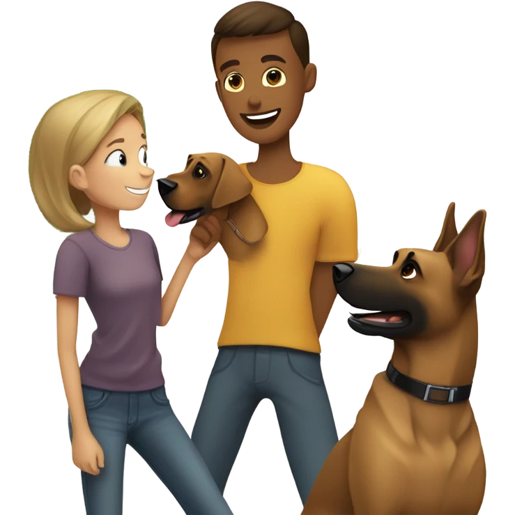 Malinois with a teenager  emoji