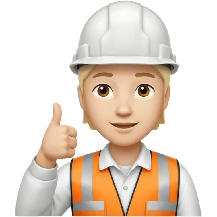 Cara de persona con casco blanco inginierl civil con pulgar arriba emoji