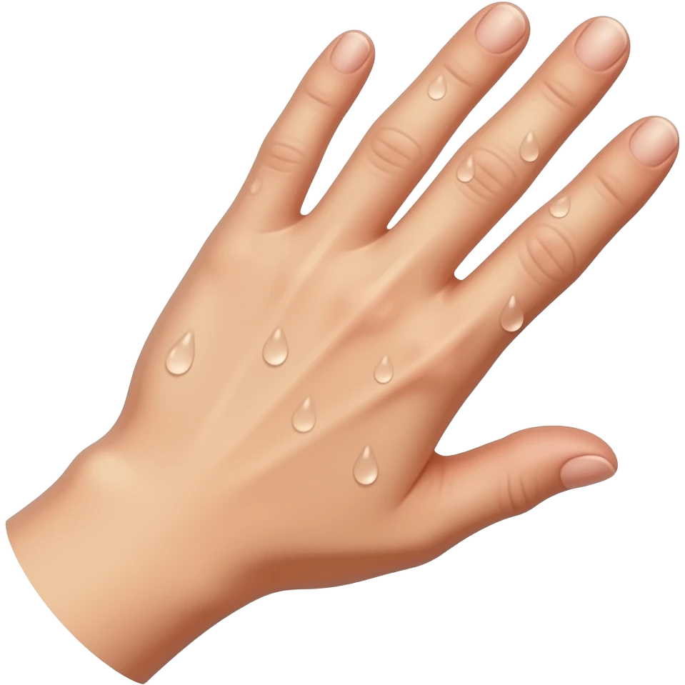 Wet female hand emoji