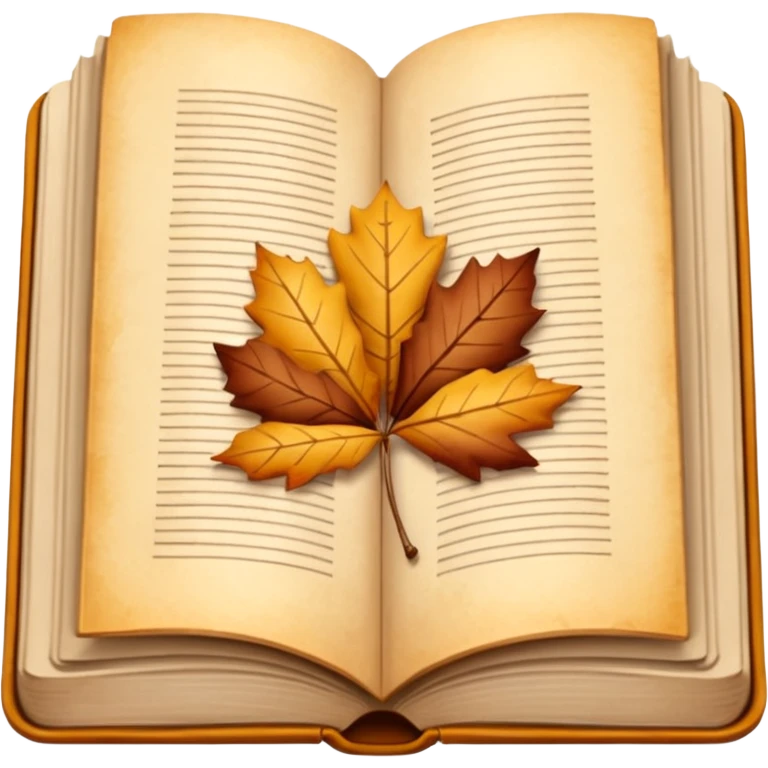 open book, beige and brown colours, autumn vibe emoji