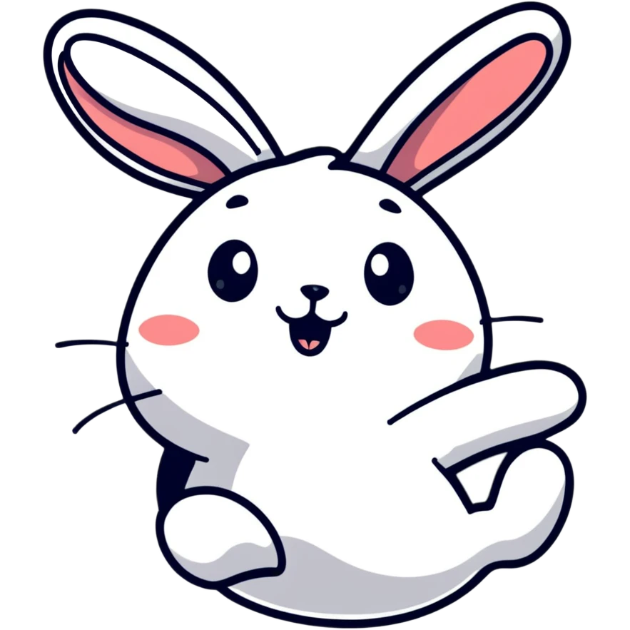 floppy bunny twirling with sparkles emoji