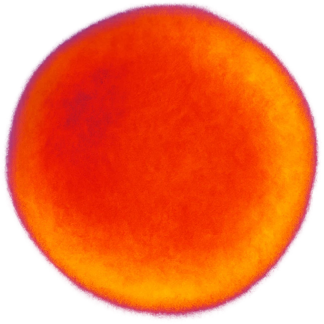 A sphere in thermal camera effect, red color emoji