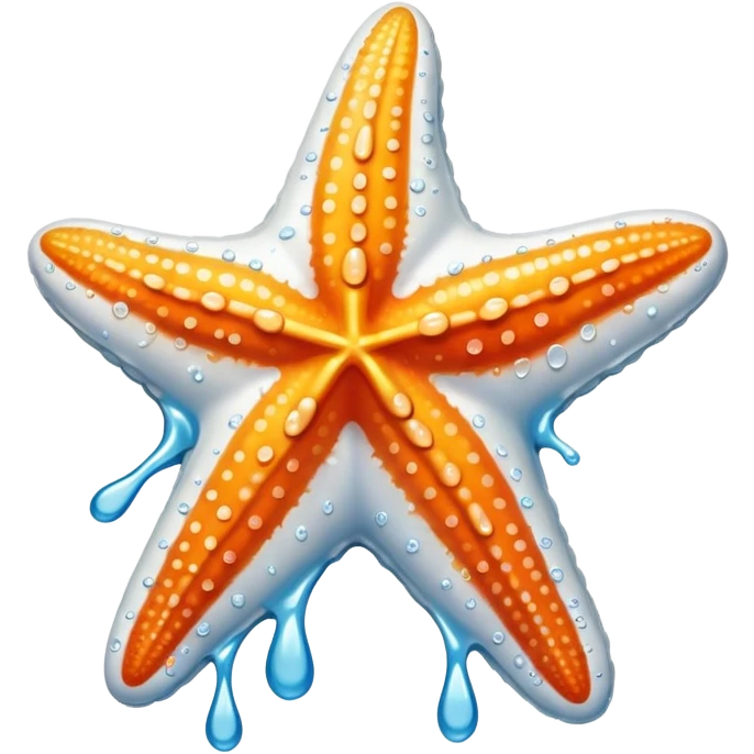 A starfish with dripping white paint emoji