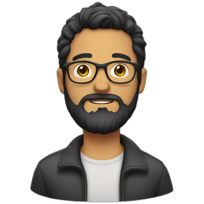 Max Raza with beard and glasses emoji