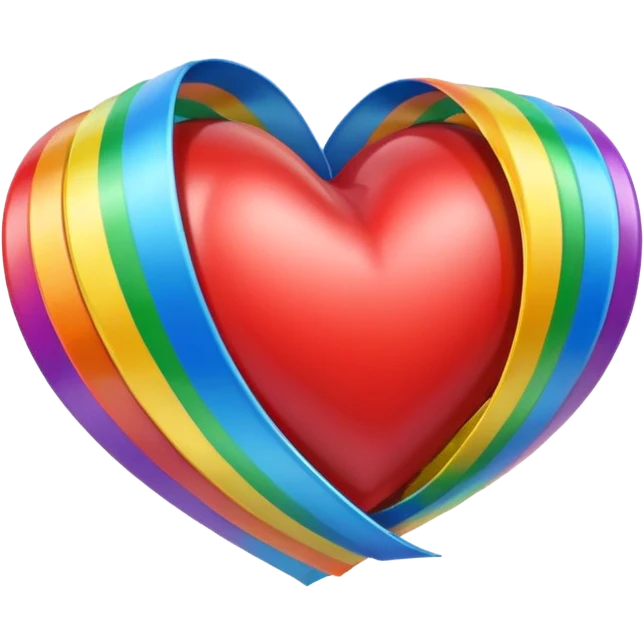 heart with rainbow ribbon border emoji