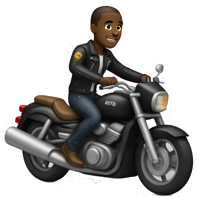 motoboy black man riding a motorcycle emoji