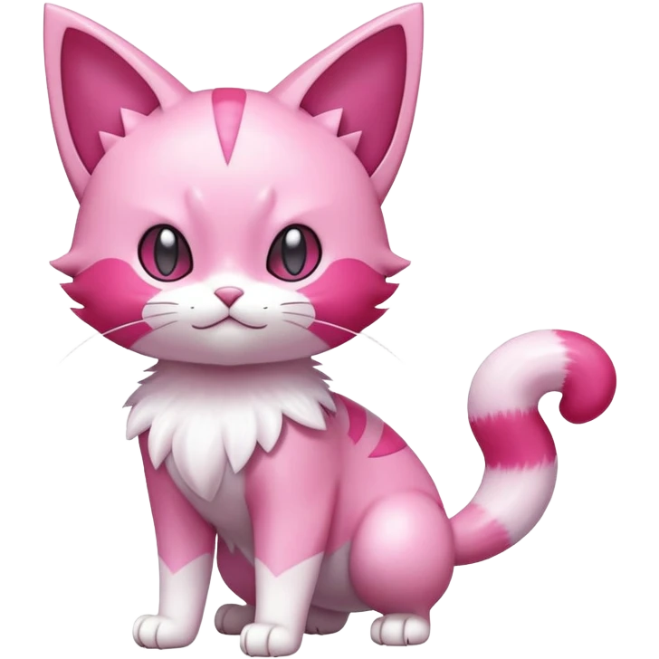 Shiny Skitty-Delcatty-Pokémon-Fakémon-hybrid-creature (full body) emoji